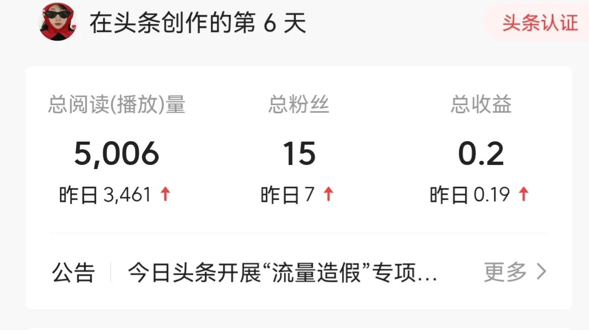 晒晒我在头条的收益