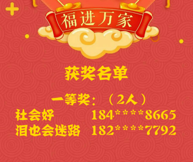 “中国福”新春征集活动获奖名单来了!快看有没有你