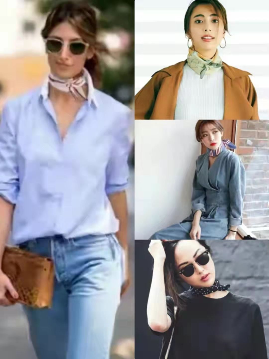 丝巾的系法和搭配图(今年流行的时尚丝巾系法)(2)