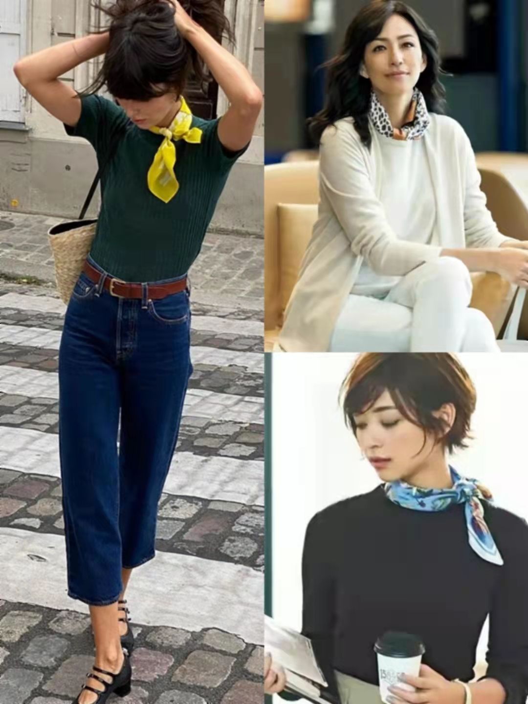 丝巾的系法和搭配图(今年流行的时尚丝巾系法)(6)