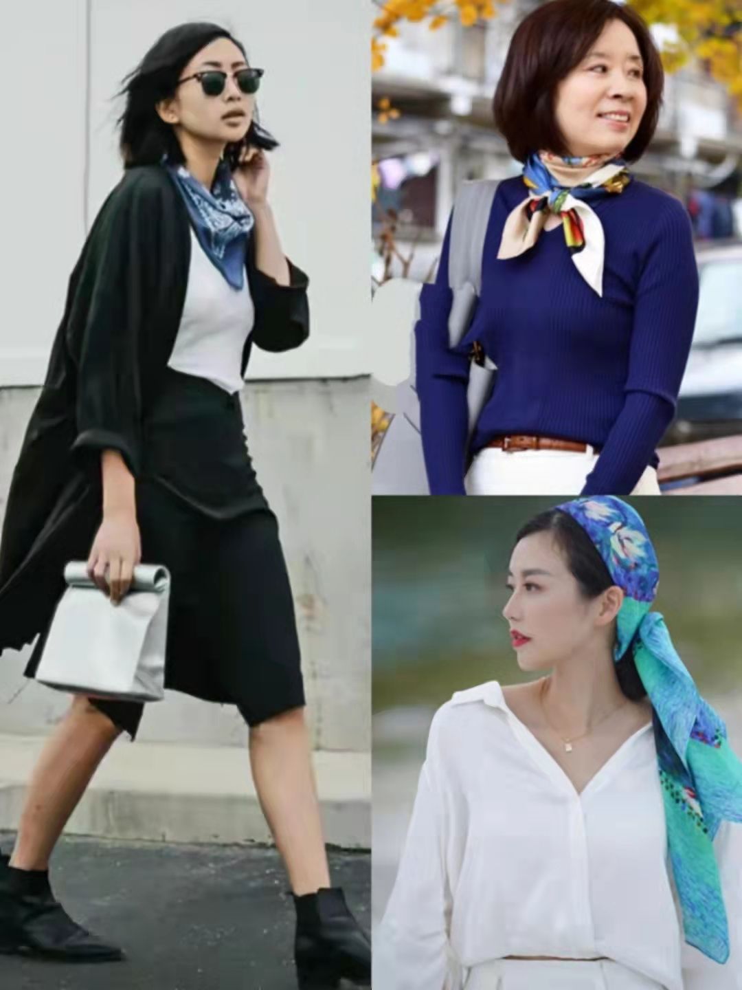 丝巾的系法和搭配图(今年流行的时尚丝巾系法)(5)